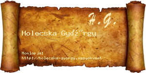 Holecska György névjegykártya
